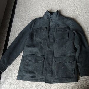 Grey Chevron Textured Jacket